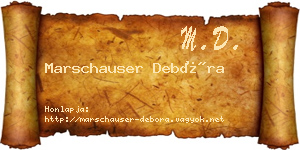 Marschauser Debóra névjegykártya